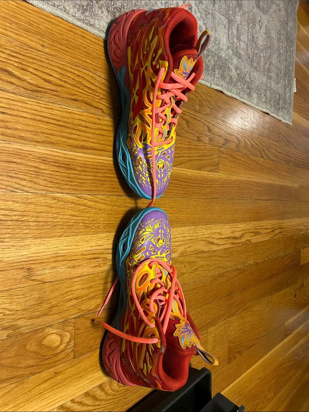 Puma La Melo Not from Here Basketball Athletic Shoes in Purple, Yellow & Pink